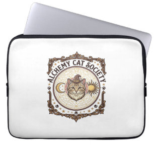 Alkemisk Kattällskap Katt Alkemisk Vintage Vektor  Laptop Fodral