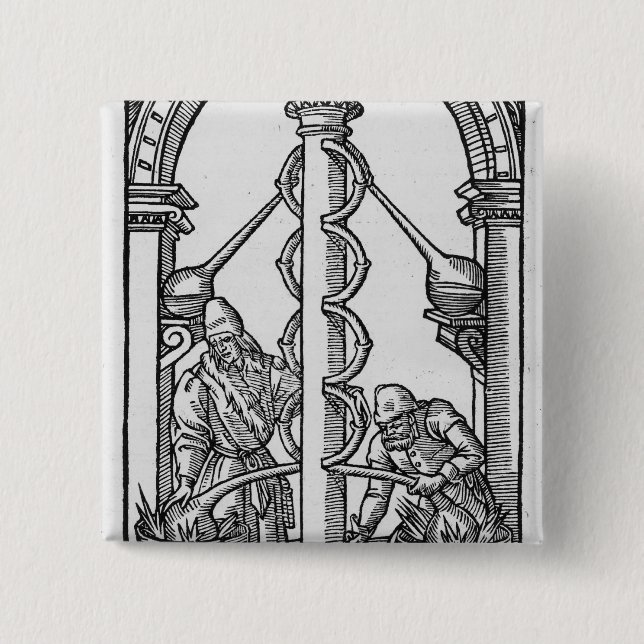 Alkemisten på arbete knapp (Framsida)