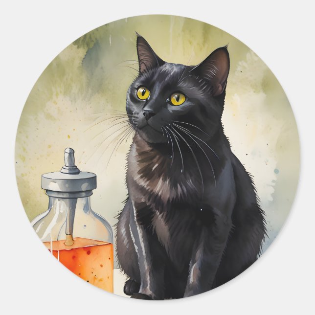 Alkemistens katt runt klistermärke (Framsida)