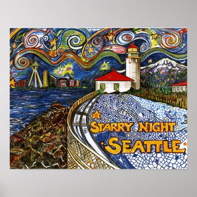 Alki Point Lighthouse Poster (Framsidan)