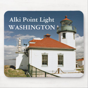Alki Point Lighthouse, Seattle Washington Mousepad Musmatta