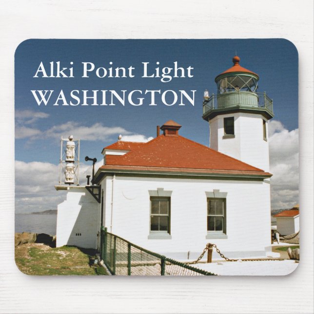 Alki Point Lighthouse, Seattle Washington Mousepad Musmatta (Framsidan)