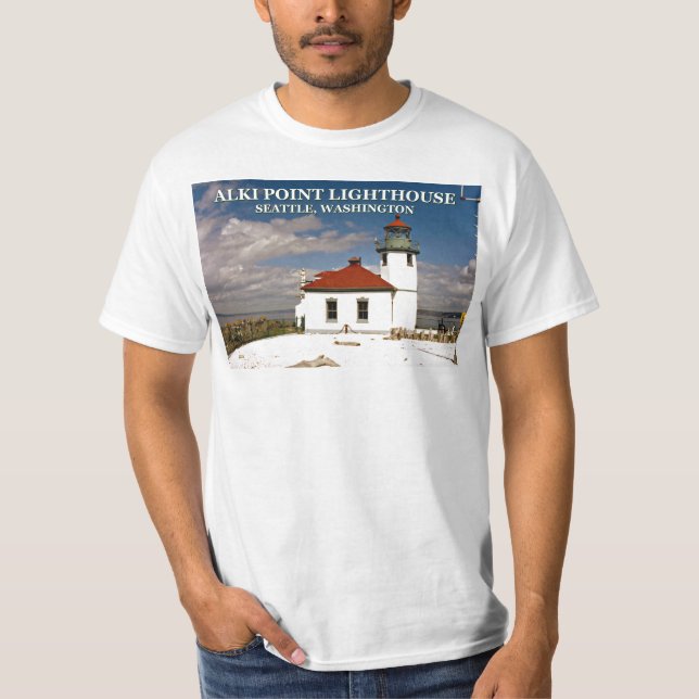 Alki Point Lighthouse, Seattle Washington Shirt T Shirt (Framsida)