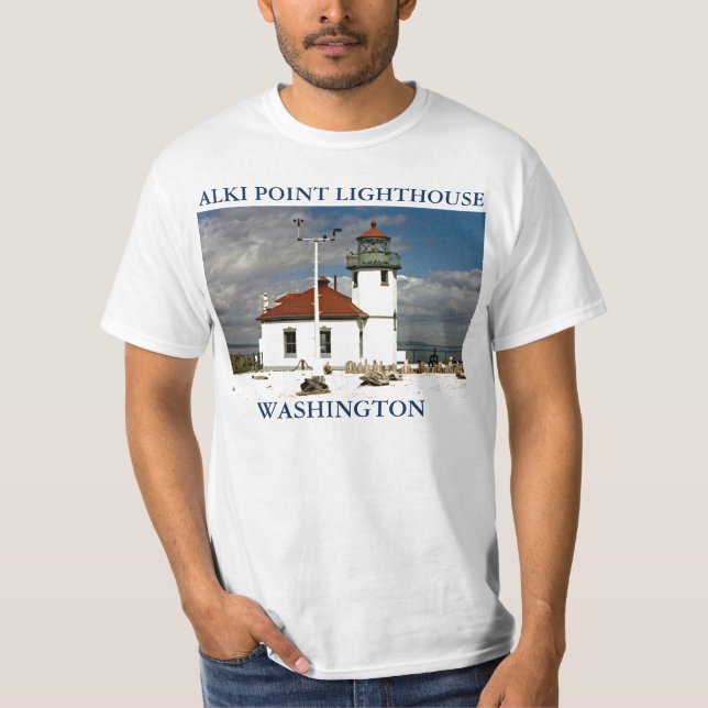Alki Point Lighthouse, Seattle Washington Shirt T-shirt (Framsida)