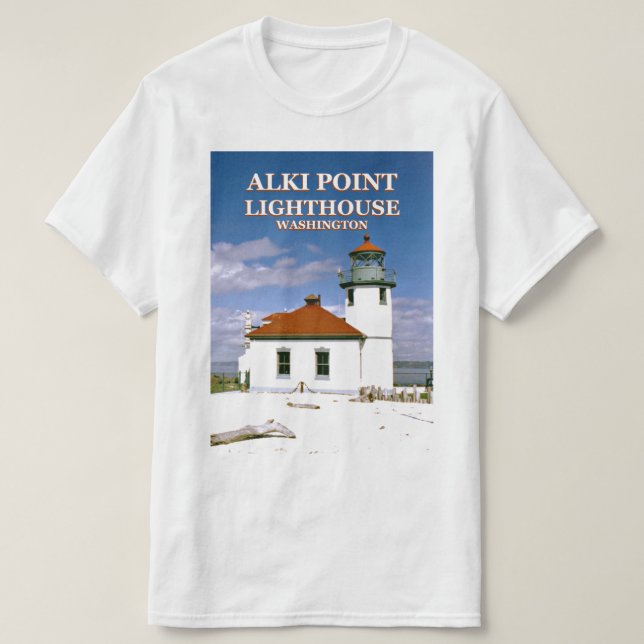 Alki Point Lighthouse, Seattle Washington T-Shirt (Design framsida)