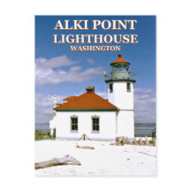 Alki Point Lighthouse, Seattle Washington vykort