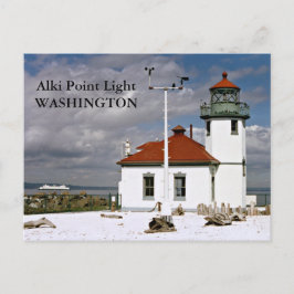 Alki Point Lighthouse, Washington Postcard Vykort