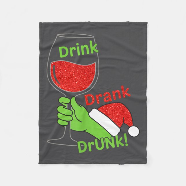 Alkohol &amp; Svans Dryck Drack Fylld! Rolig Chris Fleecefilt (Framsidan)