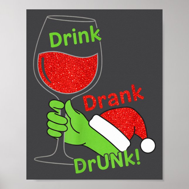 Alkohol &amp; Svansar Drick Drack Full! Rolig Chri Poster (Framsidan)