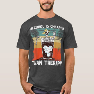Alkohol är billigare än roligt skelettbehandling t shirt