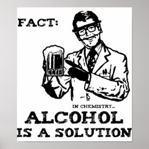 Alkohol är en lösning i Retro kemi Poster
