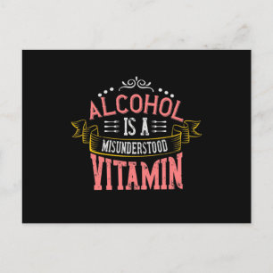 Alkohol är ett missförstått vitamin inbjudan vykort
