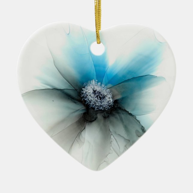 Alkohol bläck Flower Julgransprydnad Keramik (Framsidan)