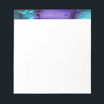 Alkohol Bläck i flytande Abstrakt, Lila och skalni Anteckningsblock<br><div class="desc">Den här designen har accentuerats med en biet av den ursprungliga abstrakten överst. Den flytande konstformen - i abstraktens och lilans nyanser - påminner om vattenfärgen, även om effekten uppnås genom användan av "bläck alkohol". Använda fält för att lägga till ditt namn och om du hellre vill använda din egen...</div>