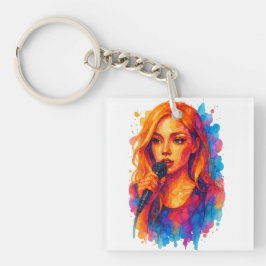 Alkohol Bläck Porträtt från en ung kvinnlig sångar