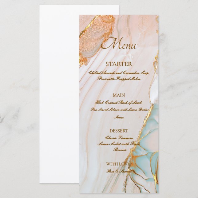 Alkohol Bläck Ro Elegant Flat Menu Meny (Fram/baksida)