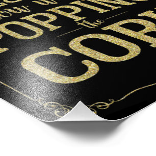 Alkohol bröllop, pop kork, poppad fråga. fototryck