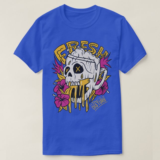 Alkohol, färskt skelett  t shirt (Design framsida)