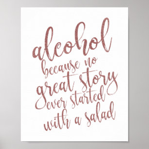 Alkohol för att ingen Underbar artikel Ro Guld und Poster