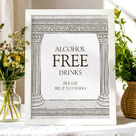 Alkohol fria drycker bordsskylt med kolumner poster