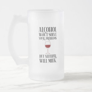 Alkohol löser inte dina problem på ett fantastis frostat ölglas