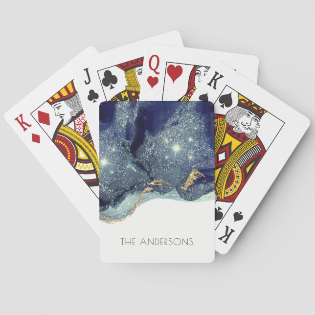 Alkohol med flytande Abstrakt Bläck Guld flottan G Casinokort (Baksidan)