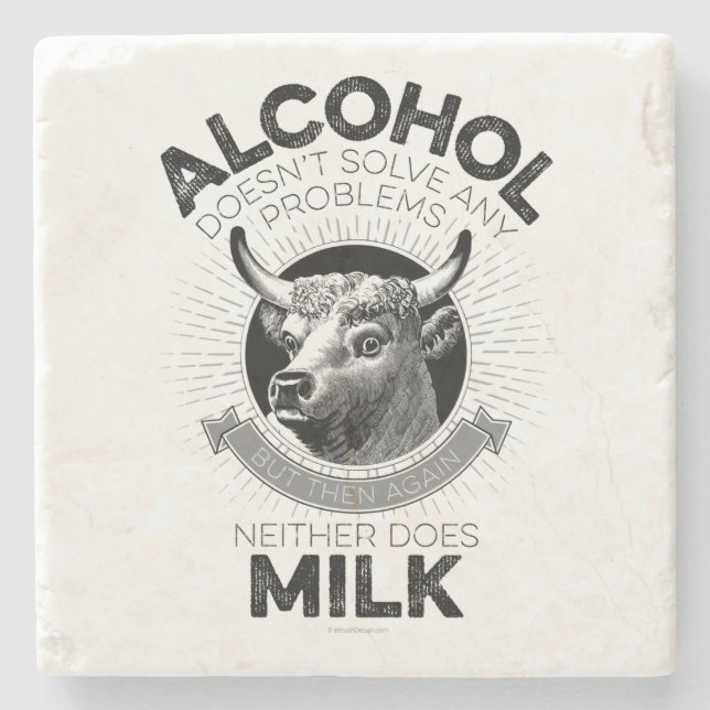 Alkohol mot Mjölk Stenunderlägg (Framsidan)