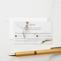 Alkoholbläck Handgjord Glitter Bröllop RSVP-kort