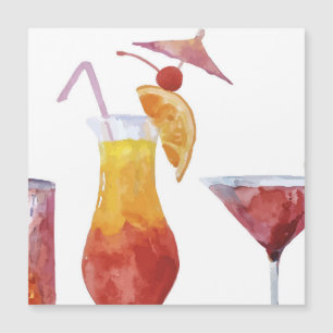 Alkoholcocktails av vattenfärg