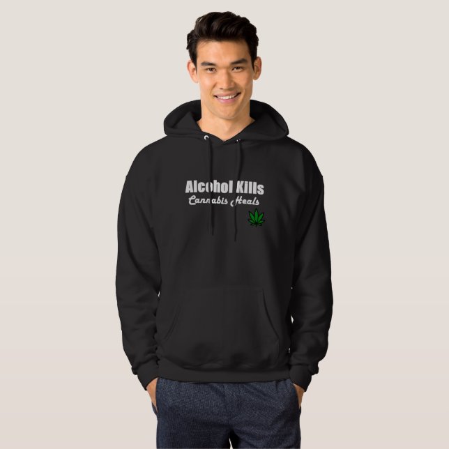 Alkoholdödacannabisen läker Hoodiepulloveren Sweatshirt (Hel framsida)
