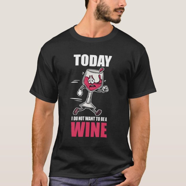 Alkoholdrickande i vin som kör glas Vin W T Shirt (Framsida)