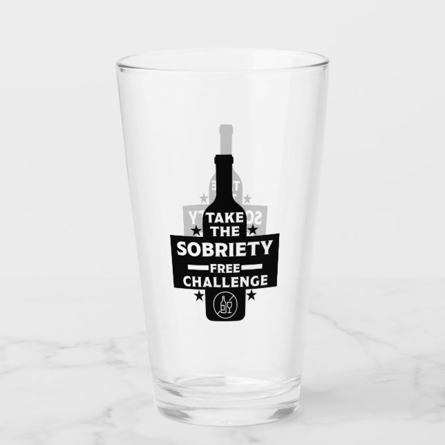 Alkoholfri och soberfärgad glaskopp (Framsida)