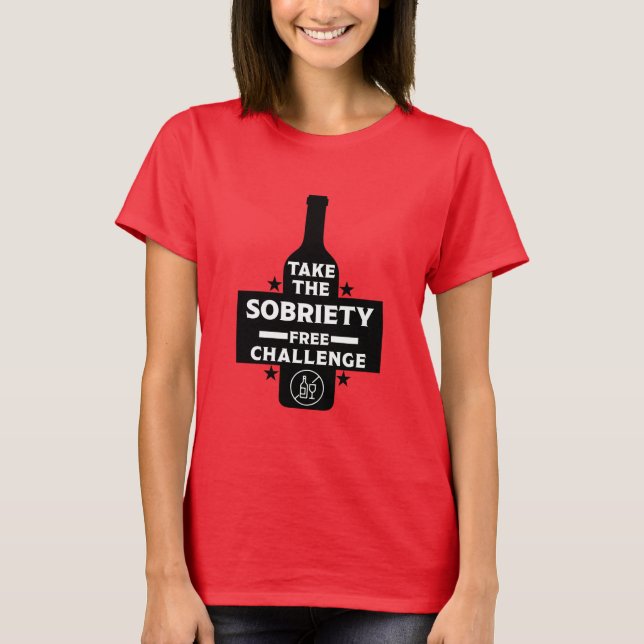 Alkoholfri och soberfärgad t shirt (Framsida)