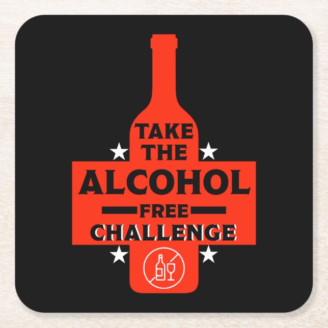 Alkoholfri och soberfärgad underlägg papper kvadrat (Framsidan)