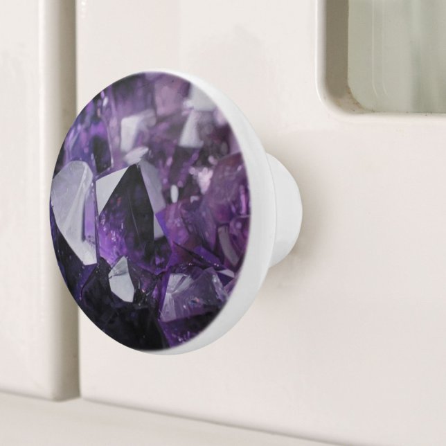 alkoholhaltig kvarts-läkning av holistisk lila ame knopp (spirit quartz healing holistic purple amethyst ceramic knob)