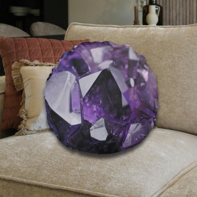 alkoholhaltig kvarts-läkning av holistisk lila ame rund kudde (spirit quartz healing holistic purple amethyst round pillow)