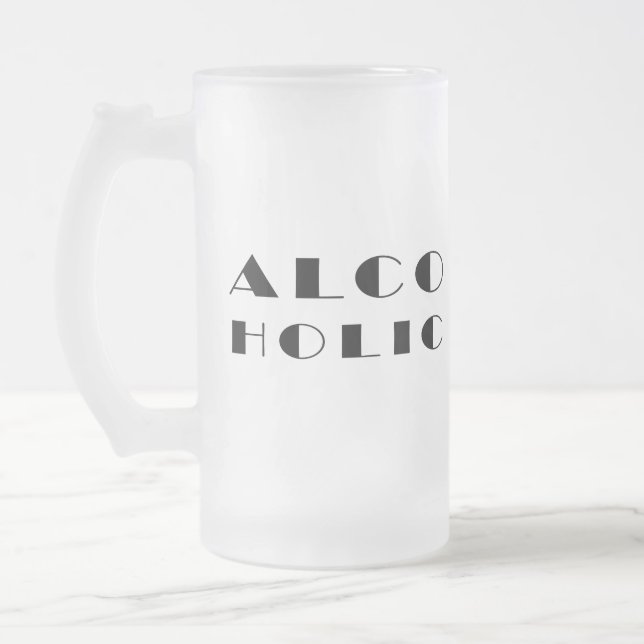 Alkohollustig design frostat ölglas (Vänster)