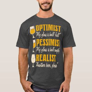 Alkoholoptimist Pessimist Realist Funny Beer desi T Shirt