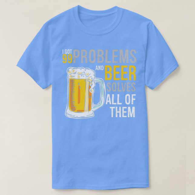 Alkoholproblem Öl löser alla av dem roliga des T Shirt (Design framsida)