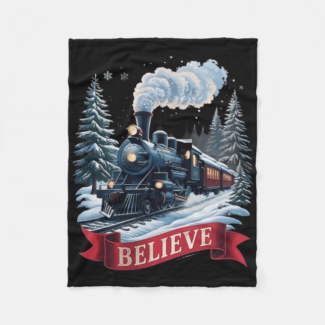 All Aboard Polar Express Christmas North Pole Xmas Fleecefilt (Framsidan)