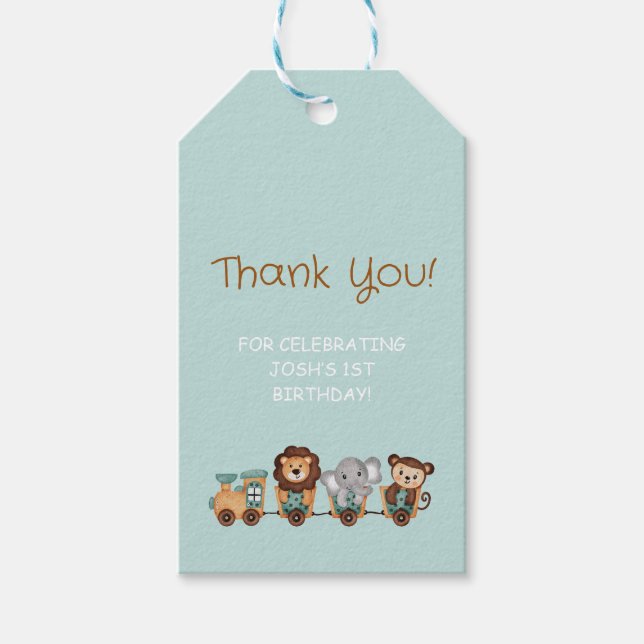 ALL ABOARD Tåg Fiesta Barns födelsedag Presentetikett (Framsidan)