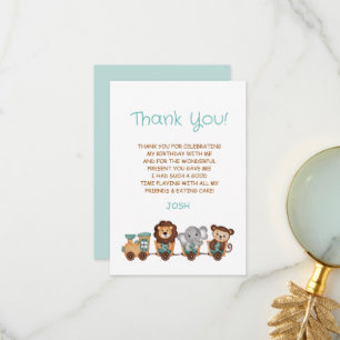 ALL ABOARD Tåg Fiesta Barns födelsedag Tack Kort