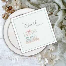 All Aboard the Baby Train Baby Shower Pappersservett