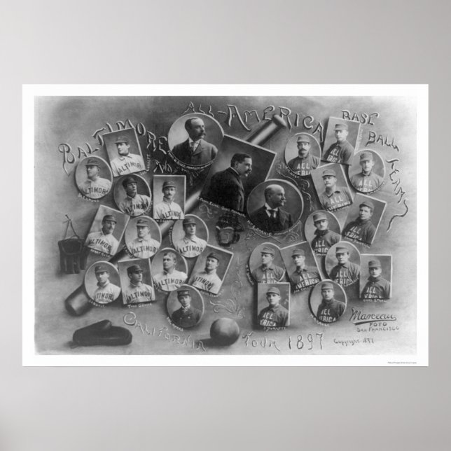 All America Baseball Tour 1897 Poster (Framsidan)