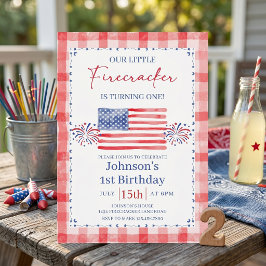 All American 1st Birthday Invitation Inbjudningar
