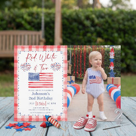 All American 2nd Birthday Photo Invitation Inbjudningar