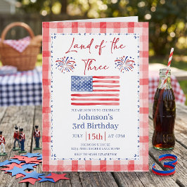 All American 3rd Birthday Invitation Inbjudningar