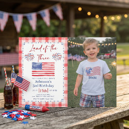 All American 3rd Birthday Photo Invitation Inbjudningar