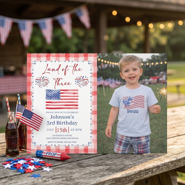All American 3rd Birthday Photo Invitation Inbjudningar (Skapare uppladdad)