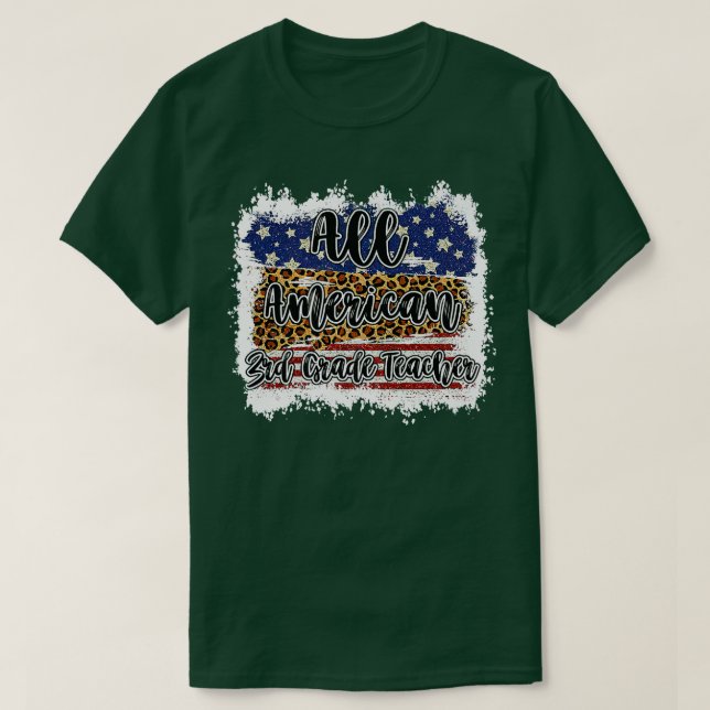 All American 3rd Grade Teacher Leopard Matching Sc T Shirt (Design framsida)